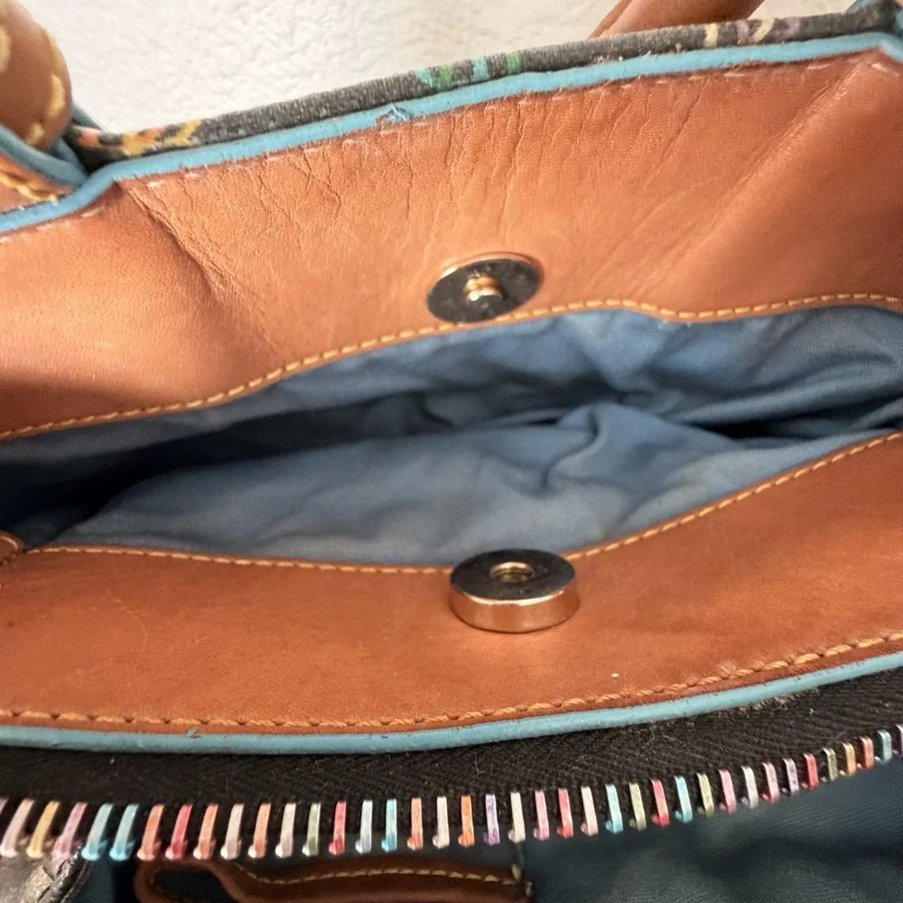 Vintage Dooney And Small Hand Bag Monogram Colorful READ